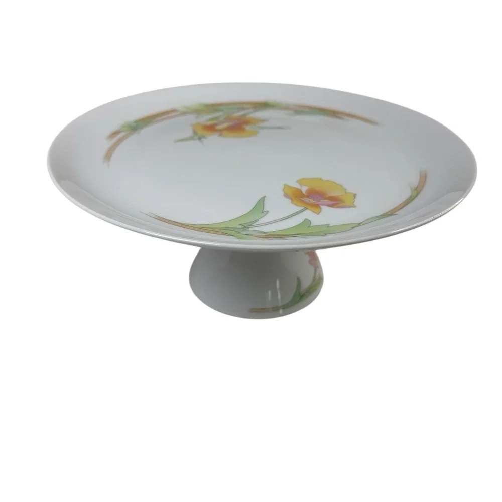 VTG Westbury Toscany Collection Pedestal Cake‎ Stand Floral Porcelain
